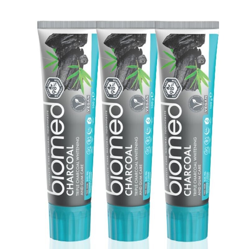 BIOMED Charcoal zubní pasta 3 x 100 g