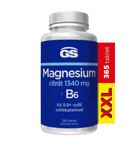 GS Magnesium citrát 1340 mg B6 365 tablet