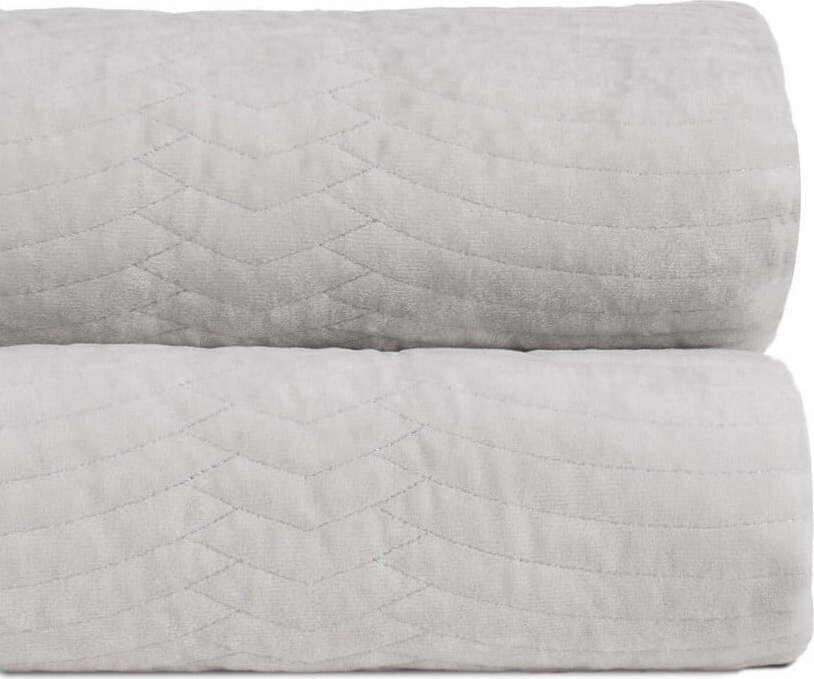 Krémový sametový prošívaný přehoz 230x260 cm – Ixia