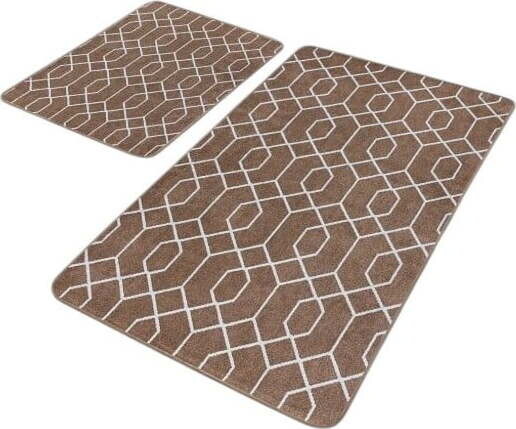 Hnědé sametové koupelnové předložky v sadě 2 ks 60x100 cm – Mila Home