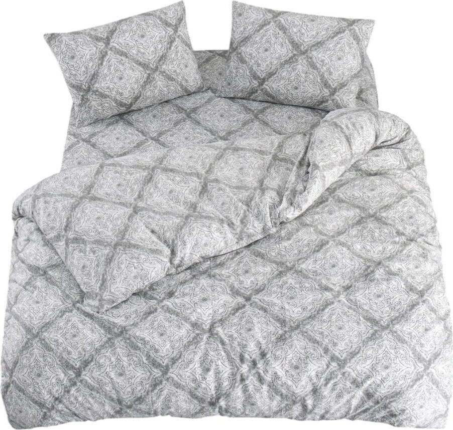 Šedé povlečení na jednolůžko/prodloužené s prostěradlem/3dílné 160x220 cm Geometric – Mila Home