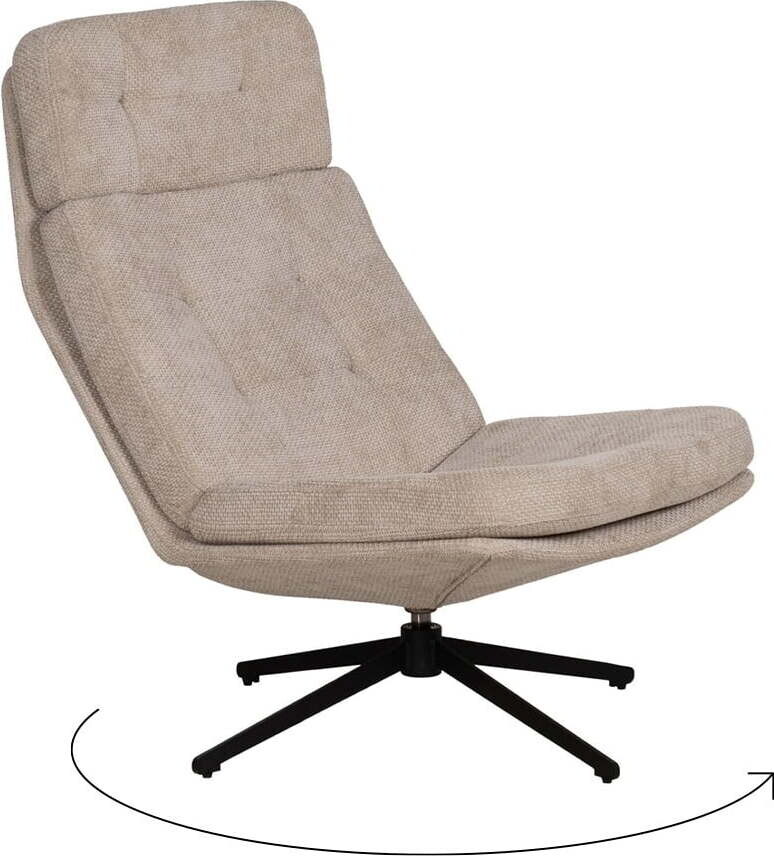Béžové otočné žinylkové křeslo – Ixia