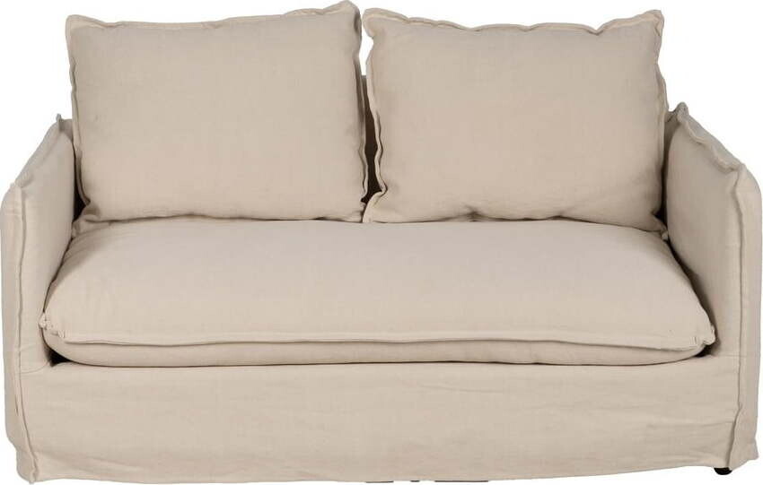 Krémová lněná pohovka 160 cm – Ixia