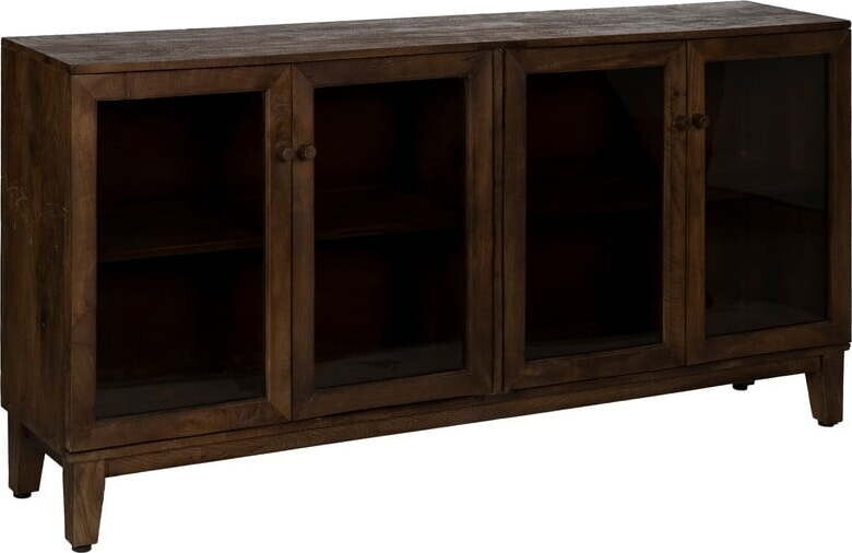 Hnědá vitrína z mangového dřeva 180x87x35 cm Ravi – Ixia