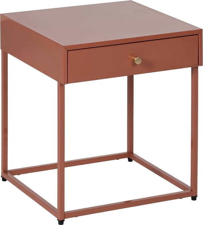 V terakotové barvě noční stolek Nara – Ixia