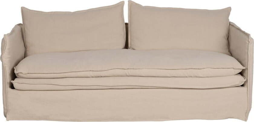 Krémová lněná pohovka 210 cm – Ixia