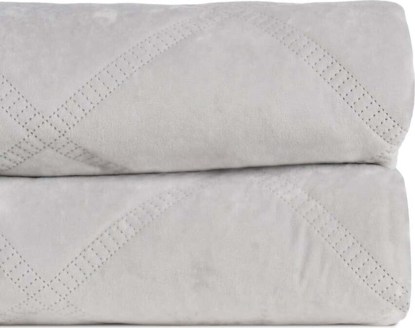 Krémový sametový prošívaný přehoz 180x260 cm – Ixia