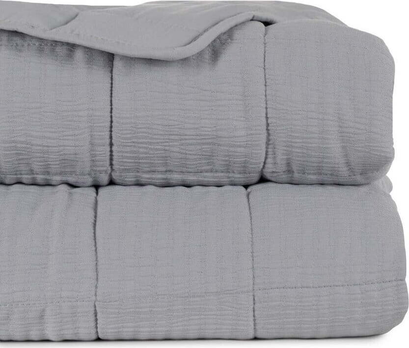 Šedý prošívaný přehoz 180x260 cm – Ixia