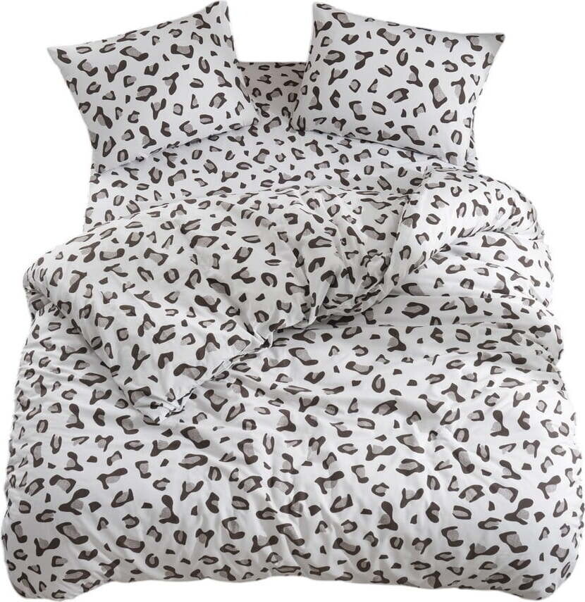 Bílo-šedé povlečení na jednolůžko/prodloužené s prostěradlem/3dílné 160x220 cm Modern – Mila Home