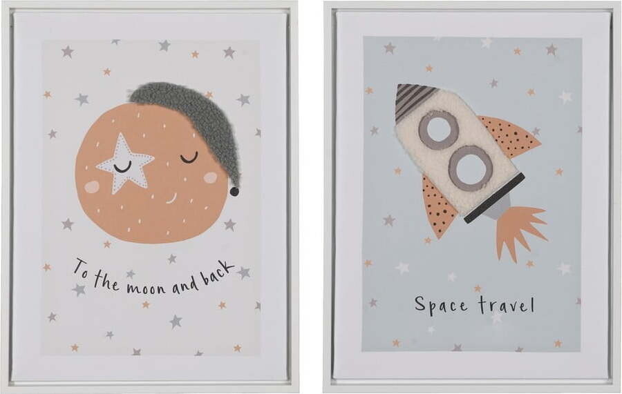 Dětské obrázky v sadě 2 ks 30x40 cm Space – Ixia