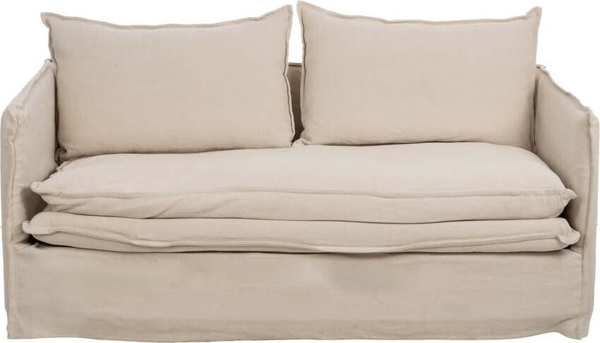 Krémová lněná pohovka 180 cm – Ixia