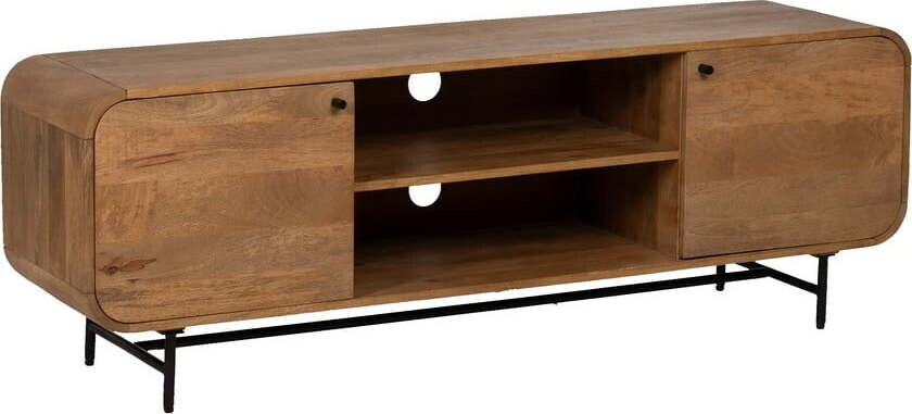 Hnědý TV stolek z mangového dřeva 160x55x40 cm Kaya – Ixia