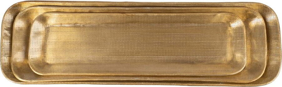 Kovové dekorační tácy v sadě 3 ks 14x48 cm Grau – Ixia