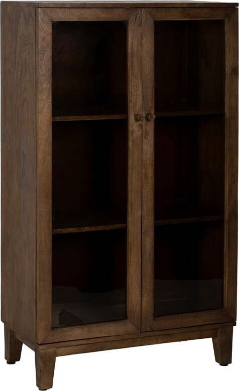 Hnědá vitrína z mangového dřeva 80x140x40 cm Ravi – Ixia