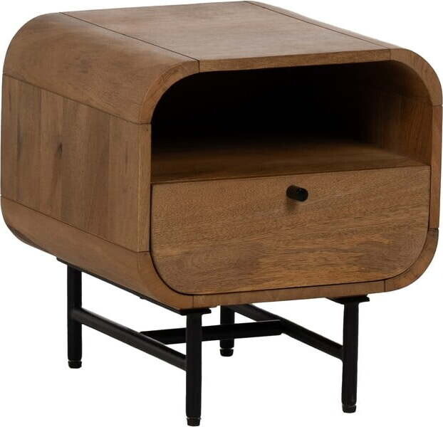 Noční stolek z mangového dřeva v přírodní barvě Mahón – Ixia