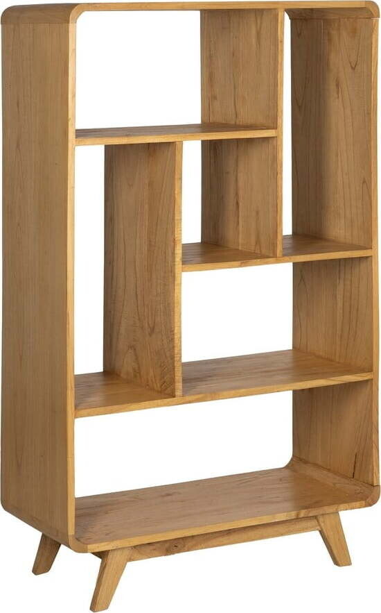 Knihovna z masivu mindi v přírodní barvě 90x150x40 cm Lysa – Ixia