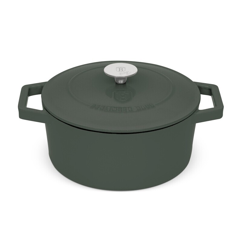 BERLINGERHAUS Pekáč litinový s poklicí 24 cm Matte Green Collection BH-6544