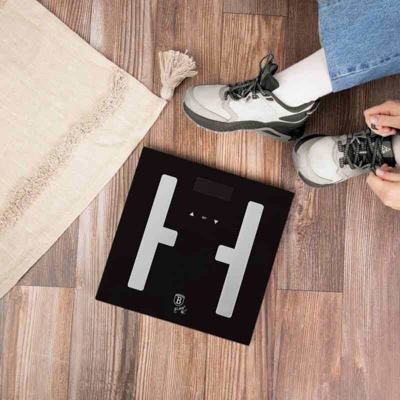 BERLINGERHAUS Osobní váha s měřením tuku, svalů a vody 180 kg Matte Black Collection BH-9734