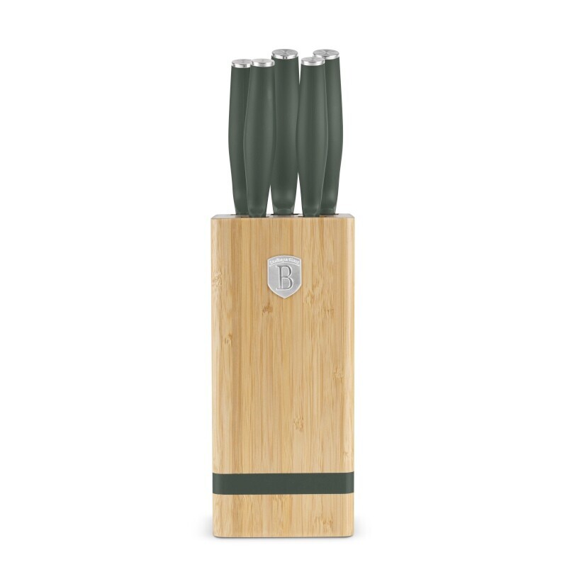 BERLINGERHAUS Sada nožů se stojanem BAMBOO 6 ks Matte Green Collection BH-2751