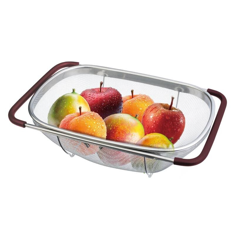 BERLINGERHAUS Cedník s výsuvnými rukojeťmi na dřez nerez Leonardo Collection BH-8824