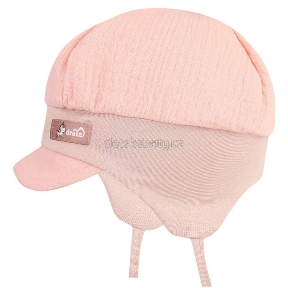 kojenecká letní kšiltovka Pepina Mušelín - meruňková Velikost: 44-46