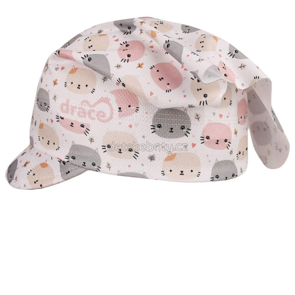 lehoučký šátek Emily - bílá - kočičky Velikost: 50-52