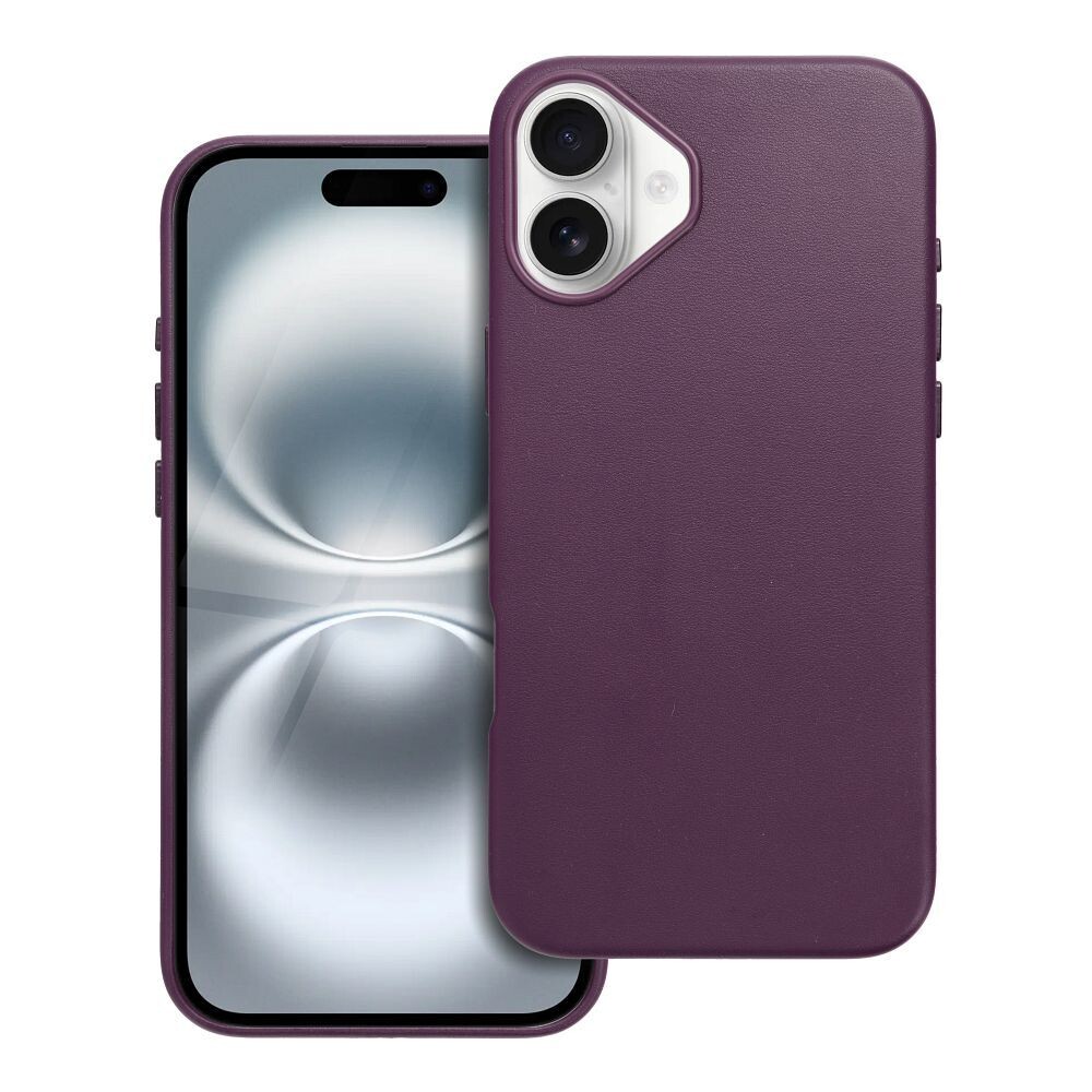 Zadní kryt LEATHER MAG COVER case pro Apple iPhone 16 Plus, dark violet