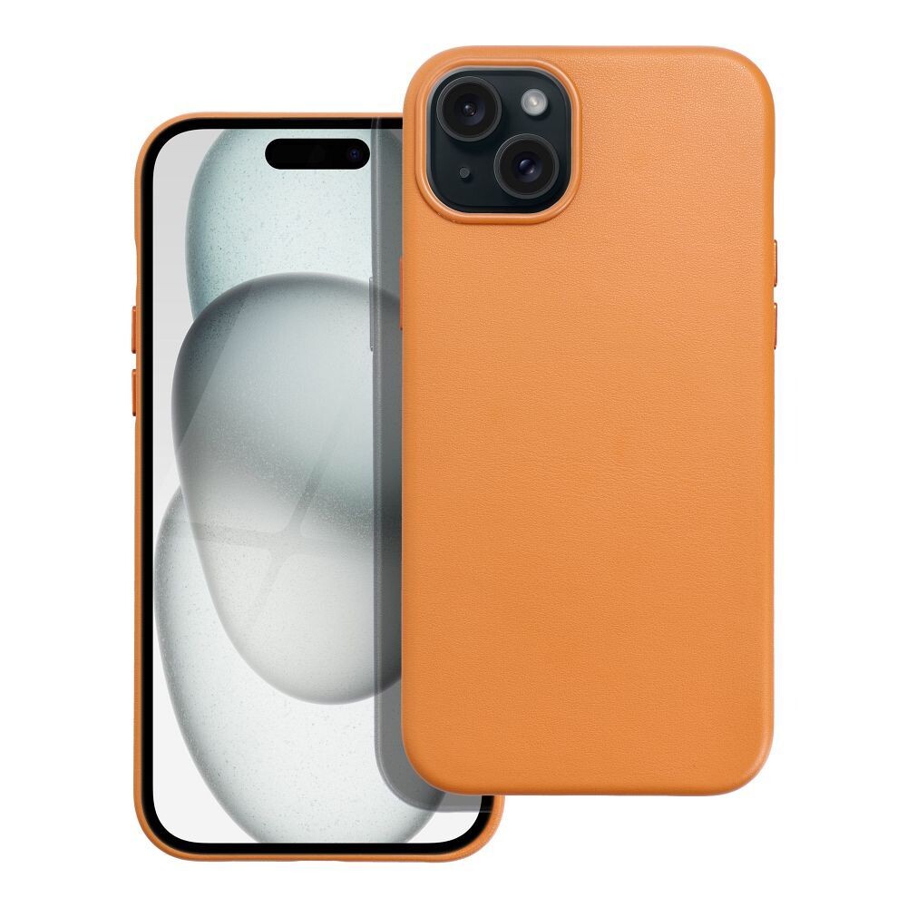 Zadní kryt LEATHER MAG COVER case pro Apple iPhone 15 Plus, orange