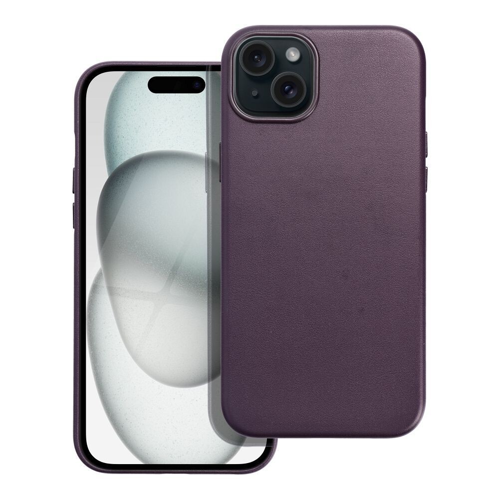 Zadní kryt LEATHER MAG COVER case pro Apple iPhone 15 Plus, dark violet