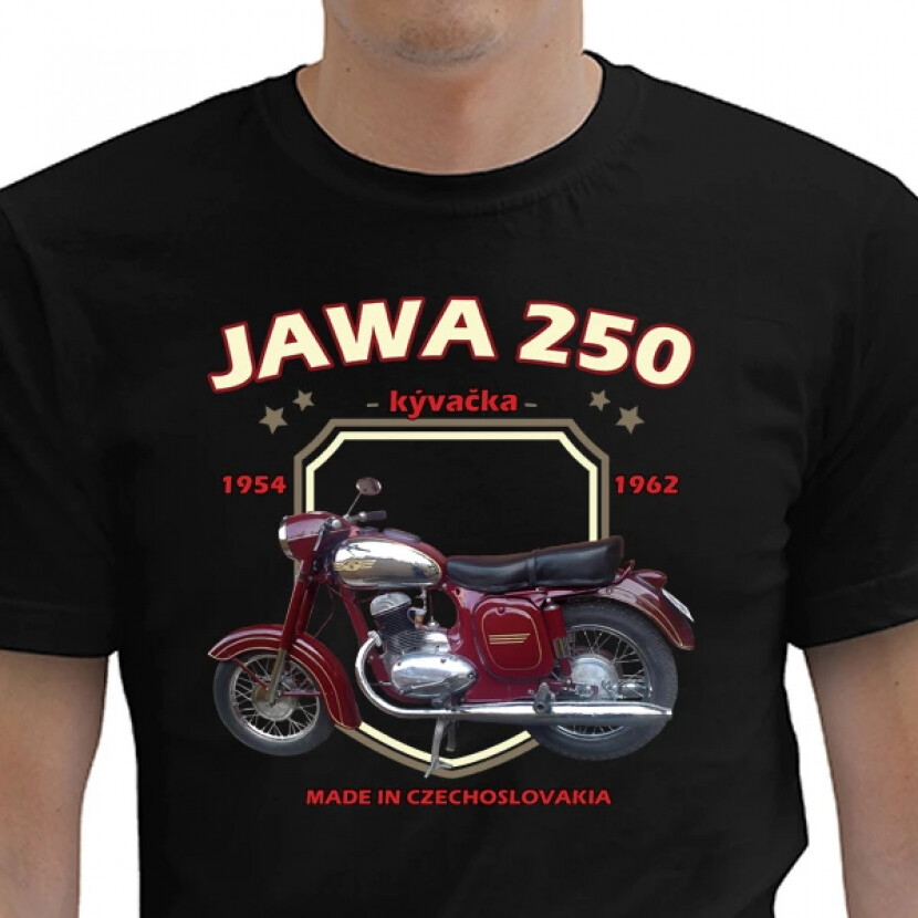 Triko Striker Jawa 250 Kývačka - černé, M