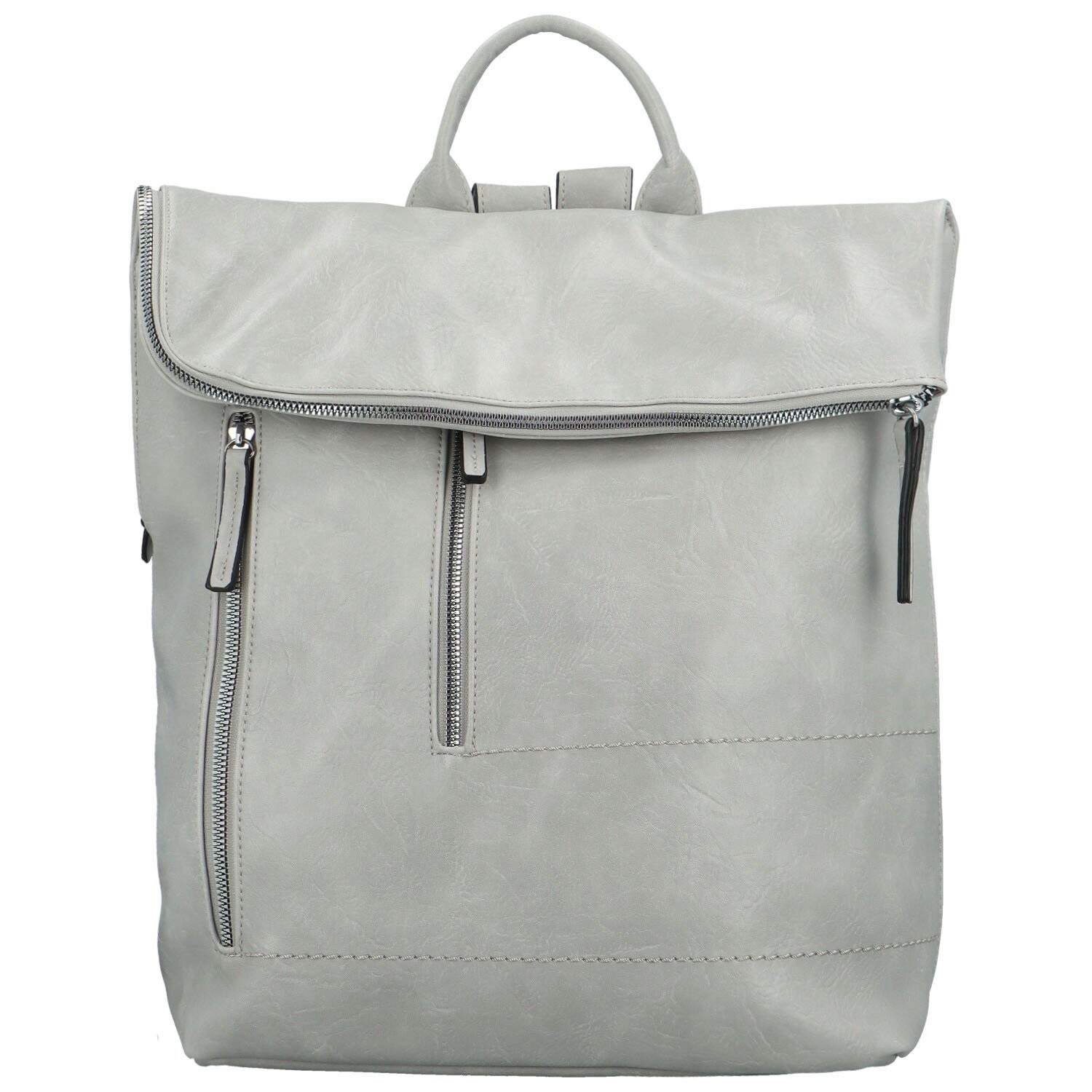 Stylový dámský koženkový batoh Andrze, šedý