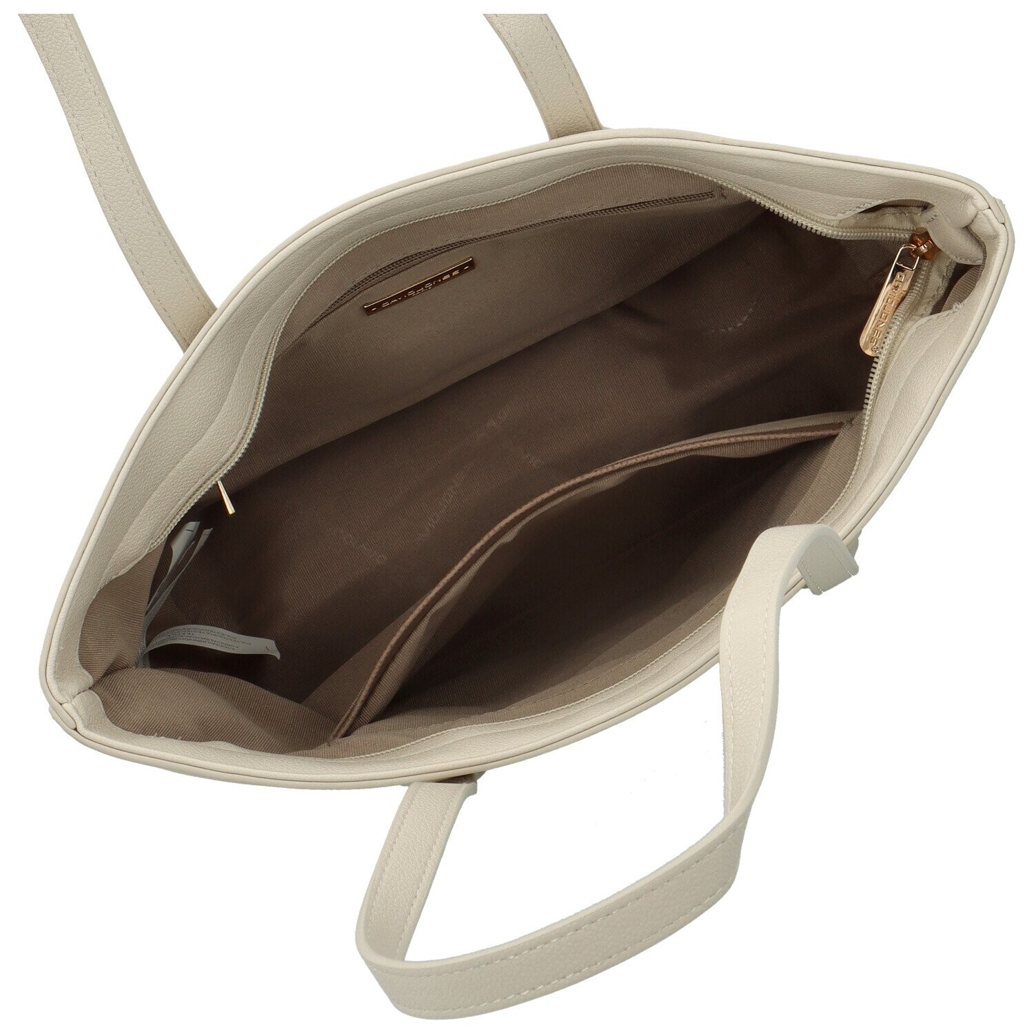 Trendy dámská koženková kabelka na rameno Teija, krémová