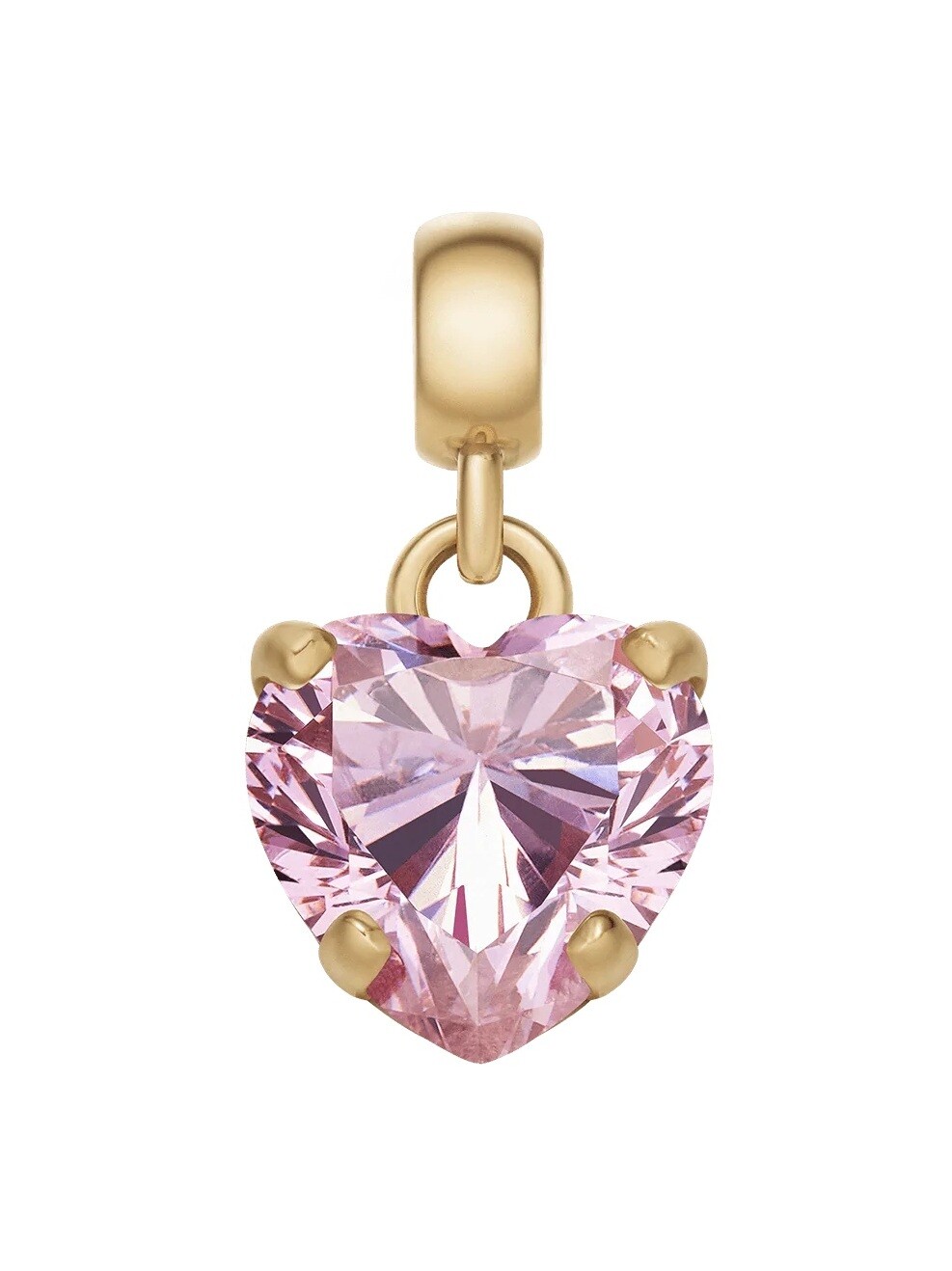 Daniel Wellington Pozlacený přívěsek s růžovým srdíčkem Charms DW00400430