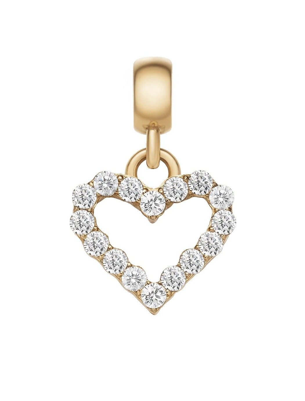 Daniel Wellington Pozlacený srdíčkový přívěsek s čirými krystaly Charms DW00400432