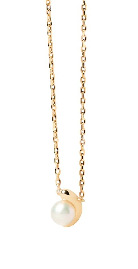 PDPAOLA Pozlacený náhrdelník se sladkovodní perlou La Perla CO01-A61-U