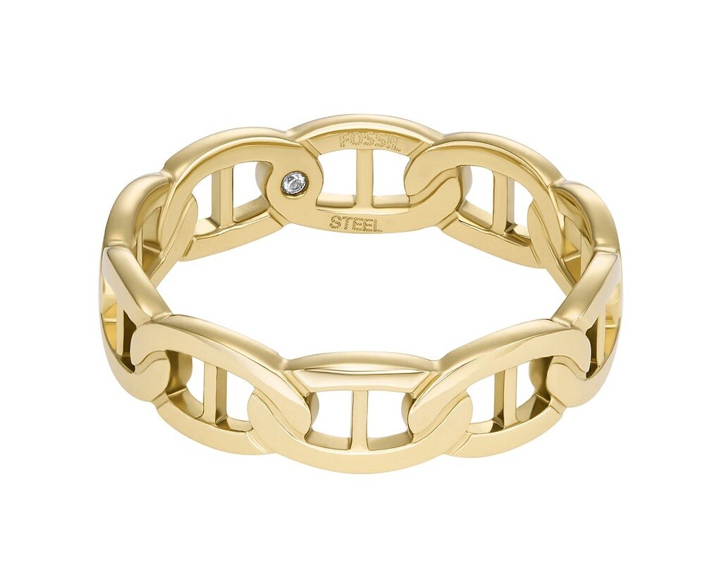 Fossil Fashion pozlacený prsten Heritage JF04782710 59 mm