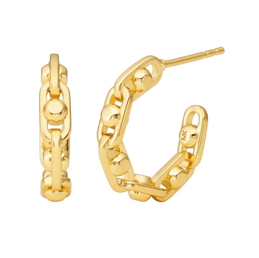 Michael Kors Fashion pozlacené náušnice kruhy Astor Link MKC171100710