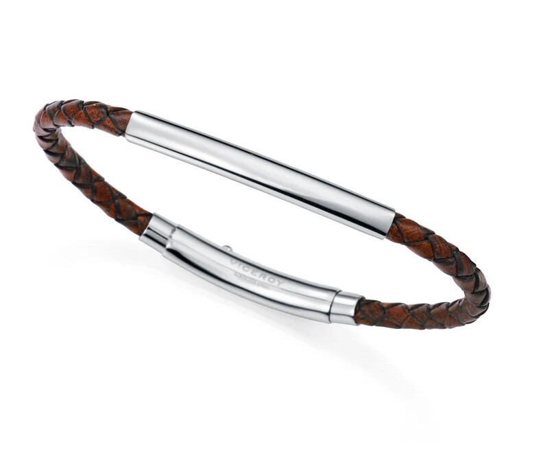 Viceroy Hnědý kožený náramek pro muže Magnum 15163P01011