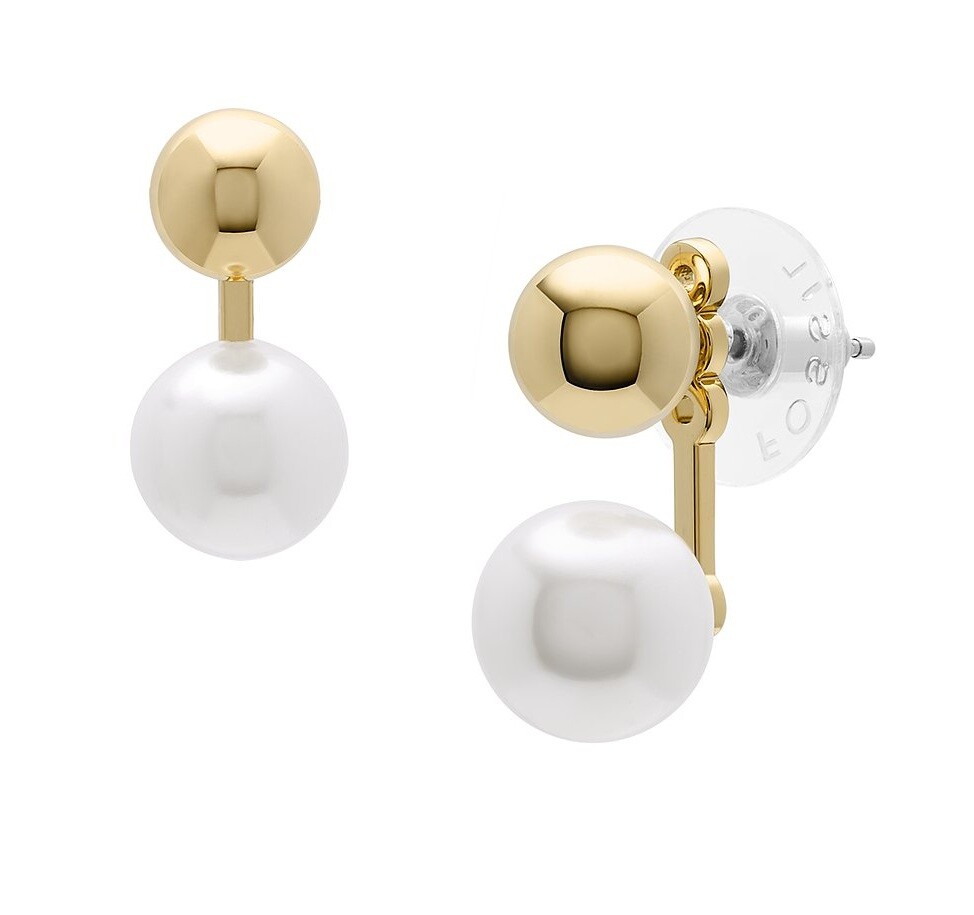 Fossil Půvabné pozlacené náušnice 2v1 Bright Baubles JA7257710