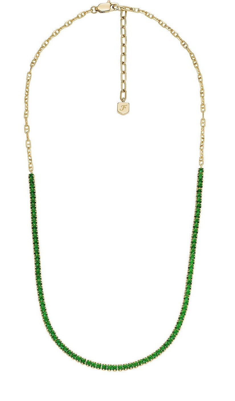 Fossil Pozlacený tenisový řetízek Heritage D-Link JA7270710