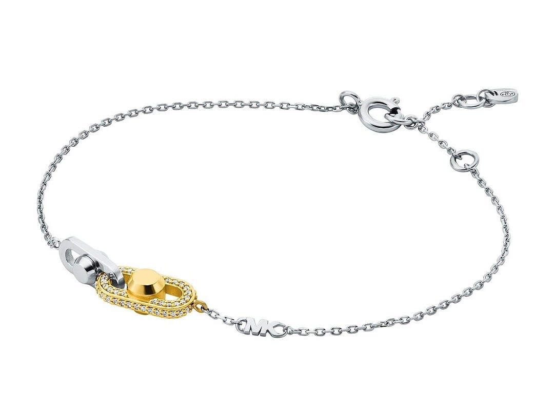 Michael Kors Stříbrný bicolor náramek se zirkony Astor Link MKC1737CZ931