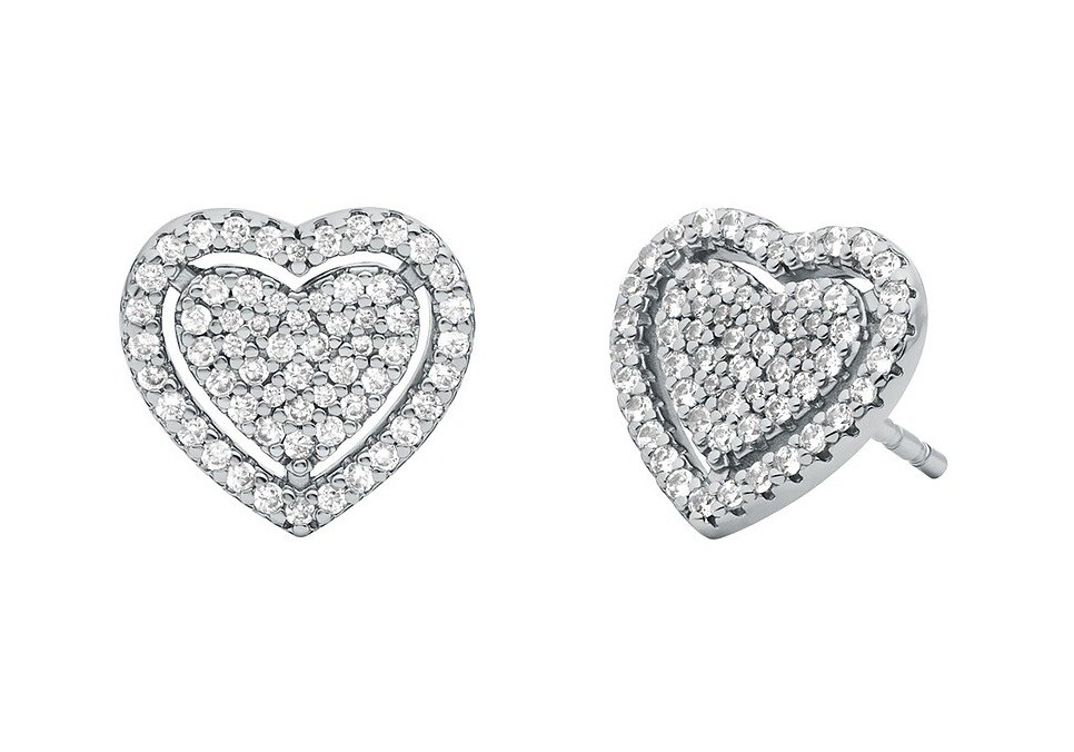 Michael Kors Srdíčkové náušnice se zirkony Kors Love MKC1750CZ040
