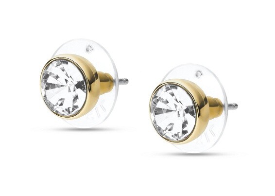 Fossil Pozlacené náušnice pecky s krystalem JOA00668710