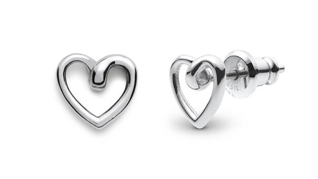 Fossil Něžné srdíčkové náušnice z oceli Sawyer JOF00608040