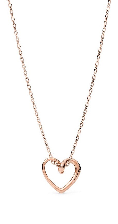 Fossil Pozlacený náhrdelník se srdíčkem Sawyer JOF00620791 (řetízek, přívěsek)