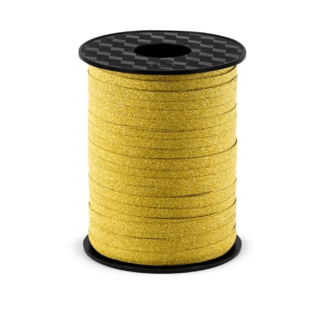 Stuha třpytivě zlatá 5mm/225m - PartyDeco