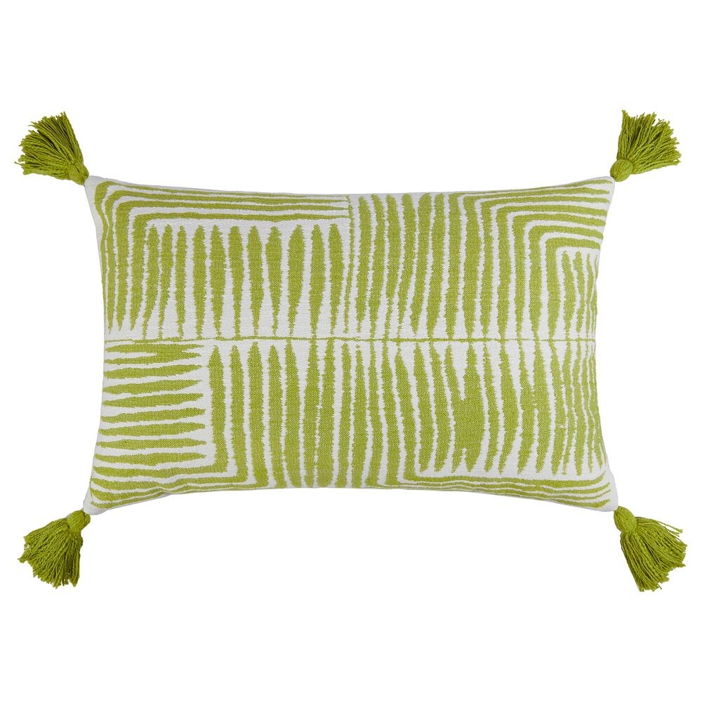 GAIA Polštář se střapci 40 x 60 cm - zelená