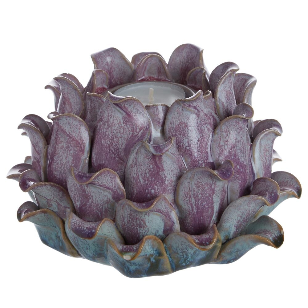 BLOSSOM Svícen na čajovou svíčku - fialová