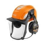 STIHL ADVANCE X-VENT PROCOM – pracovní helma se štítem a elektronickou ochranou sluchu SNR 31, mřížka z pružinové oceli