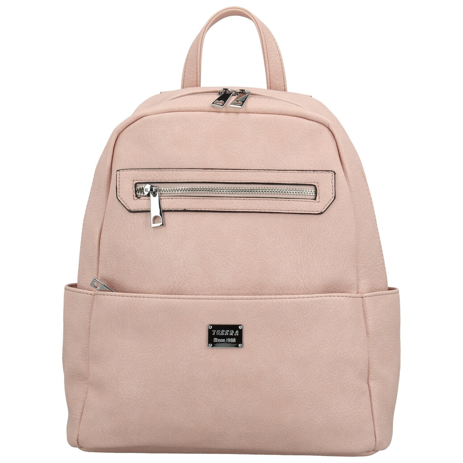 Trendy dámský koženkový kabelko-batoh Joppe, růžový